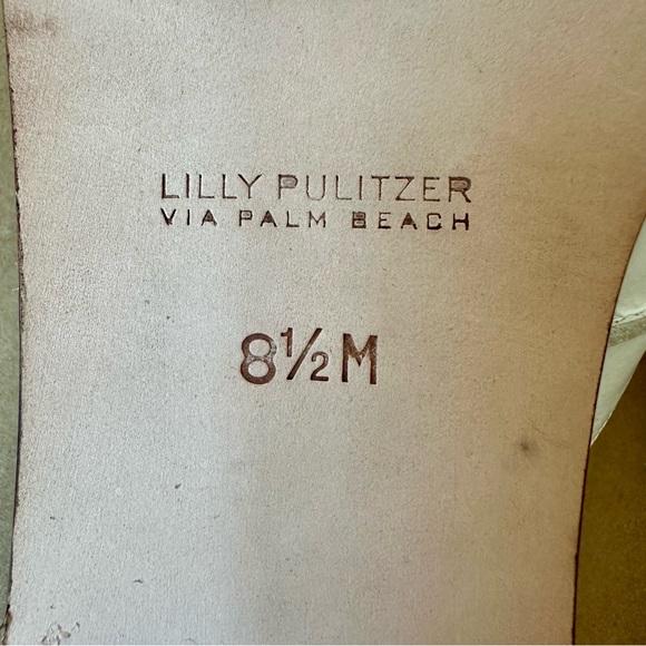 Lilly Pulitzer Mckim Women’s White Leather Sandals Size: 8.5 - Picture 7 of 11